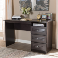 Baxton Studio MH6013-Wenge-Desk Carine Modern and Contemporary Wenge Brown Finished Desk